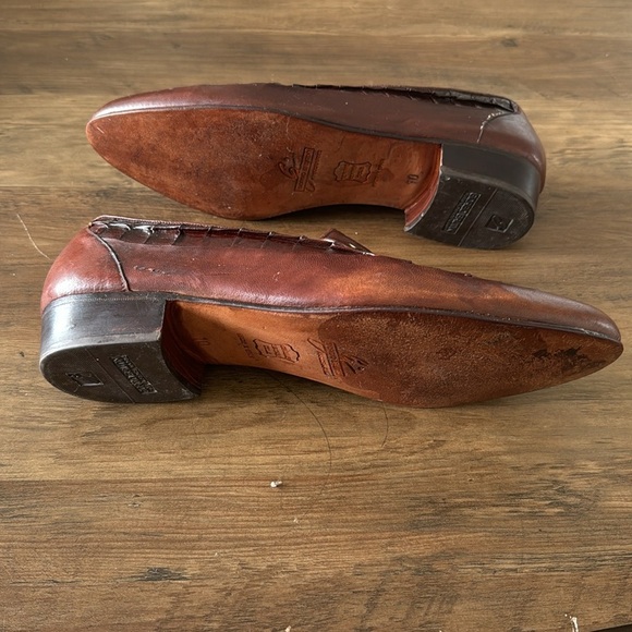 GIORGIO BRUTINI Luxury Oxford | Slip On Dress Shoes | Men’s 10 | Brown - Picture 4 of 10